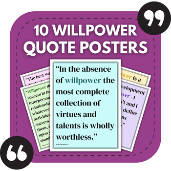 Preview of 10 Willpower Bulletin Board Posters | Growth Mindset Classroom Decor