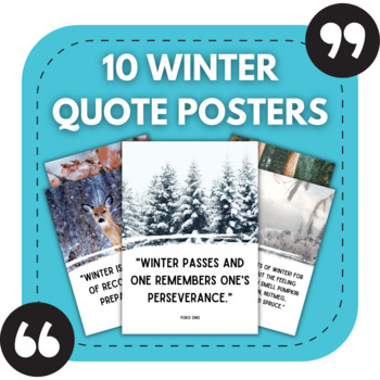 Preview of 10 Winter Posters | Positive Posters for Winter Classroom Decor