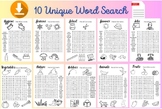 10 Word search printable sheets | kids activities | activi
