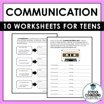 Preview of Effective Communication - Activities- 10 Worksheets- PDF or Google Slides Option