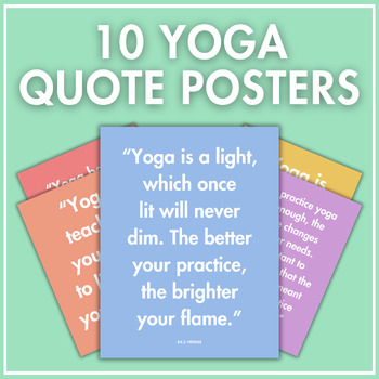 Preview of 10 Yoga Bulletin Board Posters | Middle & High School Health & Wellness Decor