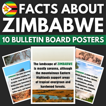 Preview of 10 Zimbabwe Facts Bulletin Board Posters | Africa Travel Classroom Decor