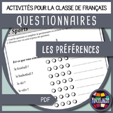 Speaking activities to teach French/FFL/FLS: Questionnaire