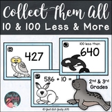 10 and 100 Less and More Arctic Animals Task Card Activity