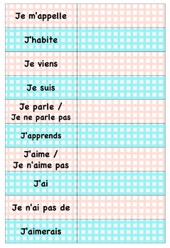 Preview of 10 basic expressions to present yourself in French