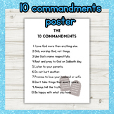 10 commandments poster for childrens sabbath school christ