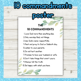 10 commandments poster for sabbath school religion