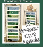 10 drawer cart labels COOL MOUNTAIN decor theme | calming 