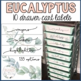 10 drawer cart labels | eucalyptus | editable