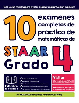 Preview of 10 exámenes completos de práctica de matemáticas de STAAR Grado 4