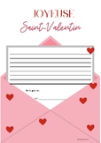 10 feuilles d'écriture pour la Saint Valentin