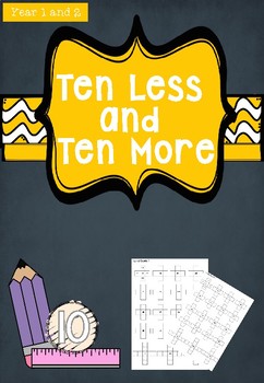 Preview of 10 less and 10 more - Year 1 and 2
