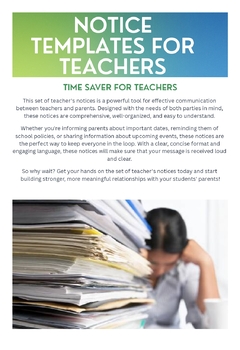 Preview of 10 parent notice templates for teachers