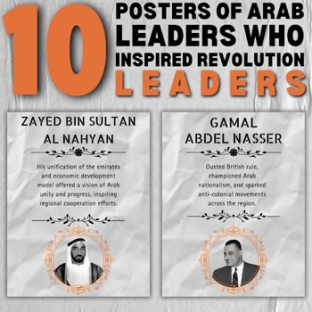 Preview of 10 posters of top famous Arab Leaders for Arab American Heritage month