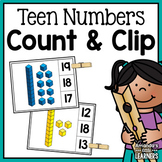 Teen Numbers Count and Clip Cards