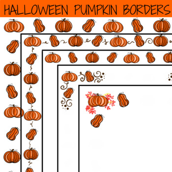 Preview of 10 simple and cute Halloween Pumpkin Borders