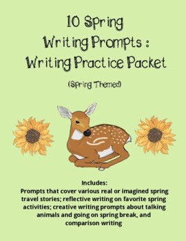 Preview of 10 spring writing prompts practice sheets ELA comparison break creative MS HS