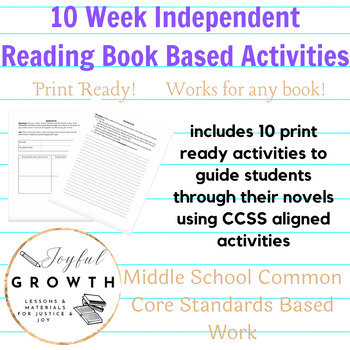 Preview of 10 weekly PRINT READY independent reading assignments