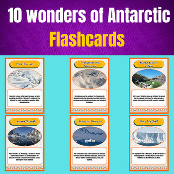 Preview of 10 wonders of Antarctic: Printable Flashcards.