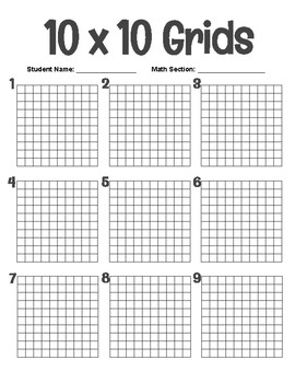 10 x 10 grids teaching resources teachers pay teachers
