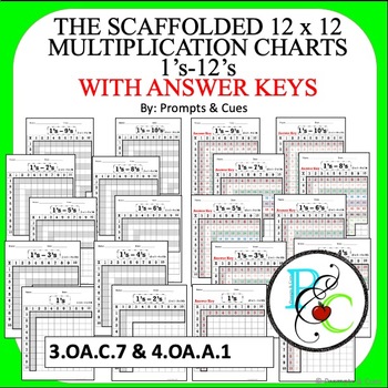 Preview of 10 x 10 Scaffolded Multiplication charts 3.OA.C.7 & 4.OA.A.1