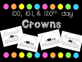 100, 101, 120th Day Crowns Editable