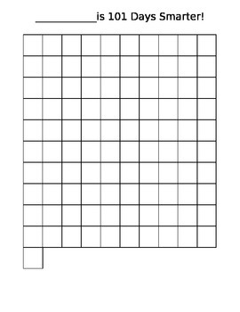 Preview of 100-101 DAYS SMARTER BLANK COUNTING CHART