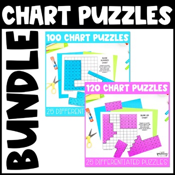 Preview of Hundreds Chart Puzzles and 120 Chart Puzzles | Fill in Hundreds Charts
