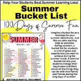 100 Activity Summer Bucket List for K-8 Students, Summer E