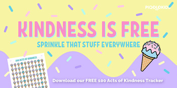 Preview of 100 Acts of Kindness (Ice Cream Themed Interactive PDF)