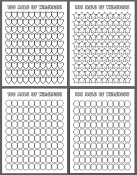 100 Acts of Kindness Chart, Worksheet, Color, Shapes, Manners, Love, 4 ...
