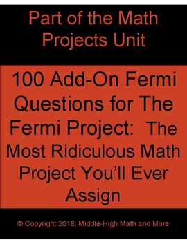 Preview of 100 Add-On Questions for The Fermi Project, By Far My Most Popular Resource