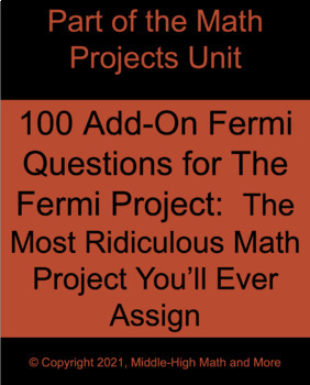 Preview of 100 Add-On Questions for The Fermi Project, My Most Popular Resource- GOOGLE DOC