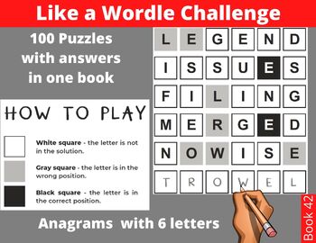 Preview of 100 Anagrams Similar to Wordle Challenge with Answers - Variation with 6 Letters
