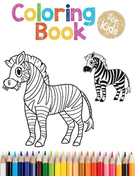 Preview of 100 Animal Coloring Pages For Kids, Preschoolers Toddlers Coloring Book Simple