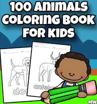 Preview of 100 Animals Coloring Book with Lions, And Many More!