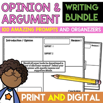 Preview of Opinion Writing Prompts 3rd 4th 5th Grade Opinion Writing Graphic Organizers