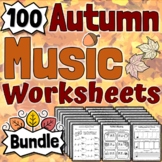 100 Autumn Music Worksheets | Clef Notation Rhythm Composi