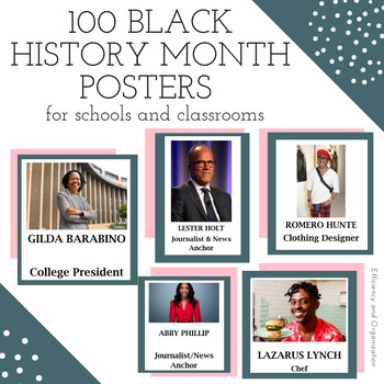 Preview of 100 BLACK HISTORY MONTH POSTERS FOR THE CLASSROOM OR SCHOOL