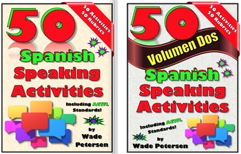 Preview of 100 (BUNDLED) Spanish Speaking Activities with Rubrics!