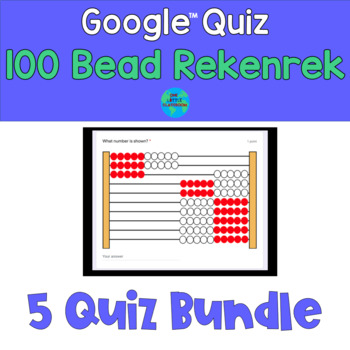 Preview of Rekenrek Numbers to 100 Google Quiz™ Bundle with Flashcards