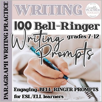 Preview of 100 Bell-Ringer Paragraph Writing Journals with Task Cards