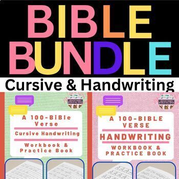 Preview of Get It Now - 100-Bible Cursive & Handwriting Workbook for Everyone - 252 Pages