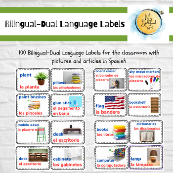 Preview of 100 Bilingual-Dual Language Classroom Labels