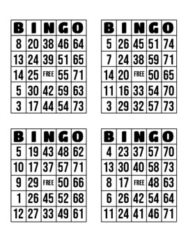 100 Bingo cards by Scott Sumner | TPT
