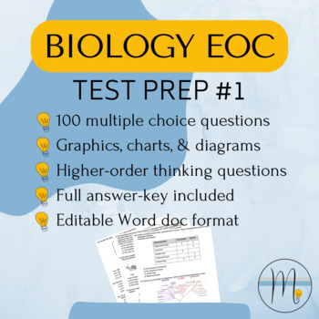 Preview of BIOLOGY EOC Test Prep #1 Grades 9-12 • 100 EOC Test Questions