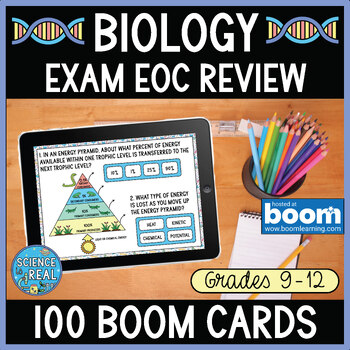 Preview of 100 Biology Review Boom Cards - Biology Final Exam Review Boom Cards