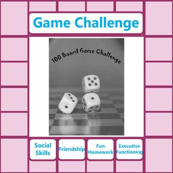 Preview of 100 Board Game Challenge - No Prep Sheets