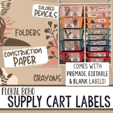 Preview of 100+ Boho/Plant SUPPLY LABELS for Rolling Cart - Premade, Editable, and Blank!