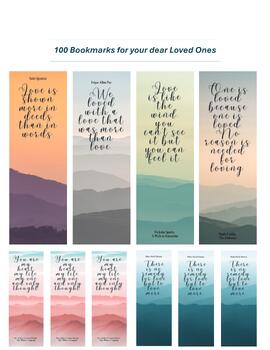Preview of 100 Bookmarks for your dear Loved Ones (Valentine's Day)